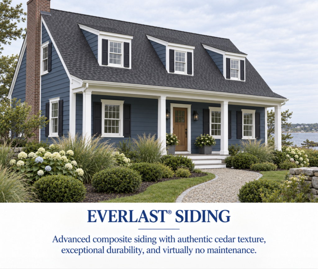 Everlast siding cape cod home