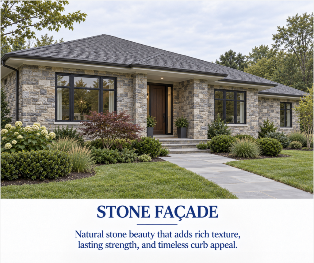 Contemporary New England Stone Façade